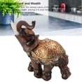 thumbnail image 5 of Riousery Wealth Lucky Elephant Statue Resin Feng Shui Figurine Home Decoration for Living Room Housewarming Gift, Medium 5.91 Inches / 15 cm, Brown, 5 of 9