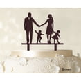 thumbnail image 1 of Wedding Cake Topper Family Silhouette Bride And Groom With Child Cake Toppers Color Option Available 6-7 Inches Wide, 1 of 1