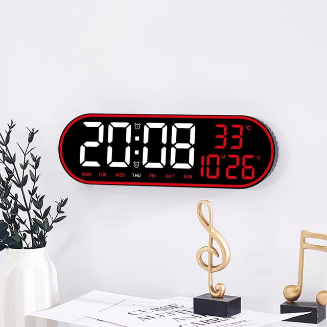 Reloj de Pared con Control Remoto Multifuncional onlyliua Reloj Electrónico Digital para Decoración Del Hogar Silencioso con Pantalla Color con Temperatura