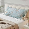 thumbnail image 4 of Teal Ocean Coastal Body Pillow Covers 20"x54", Summer Beach Nautical Coral Starfish Soft Brushed Microfiber Breathable Throw Pillow Covers, Pillowcase with Zipper for Couch Sofa Bedroom Living Room, 4 of 9