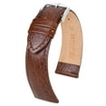 thumbnail image 2 of HIRSCH Highland Italian Calf Leather Watch Strap - Brown Band / Silver Buckle - L - 26mm, 2 of 9