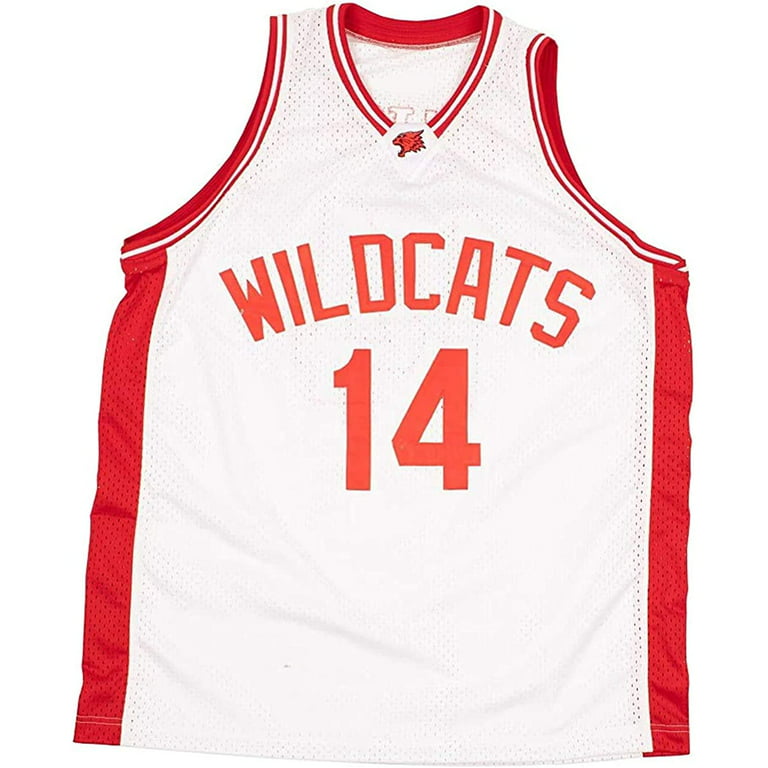 Troy Bolton 14 East High School Wildcats Red Basketball Jersey