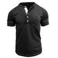 thumbnail image 2 of Vivianyo HD Short Sleeve Shirt for Men,Big Men Short-Sleeve Beefy Muscle Basic Solid Color Blouse Tee Shirt Top Short Sleeve Turndown Collar Blouse Shirt, 2 of 5