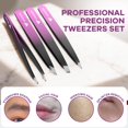 thumbnail image 4 of Tweezers Set, 4 Pack Professional Stainless Steel Precision with Slant, Pointed, Flat & Angled Tips for Eyebrow, Facial Hair, Ingrown Splinter Blackhead Removal Women Men, 4 of 4