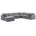 thumbnail image 3 of Meridian Furniture Indulge 193.5" Velvet U-Shaped Modular Sectional in Gray, 3 of 10