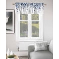 thumbnail image 2 of Blue Eucalyptus Leaves Kitchen Curtain Valances for Windows Farmhouse Short Curtains, Summer Botanical Watercolor Rod Pocket Valance Curtain for Bedroom Cafe Living Room 42"x12", 2 of 8