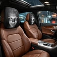 thumbnail image 4 of Lypsnake Ghost Face Headrest Covers, Spooky Horror Print Elastic Fabric Universal Fit Car Seat Protectors for Halloween Themed Automotive Interior Decoration, 4 of 7