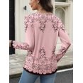thumbnail image 3 of Zeagoo Long Sleeve Shirts for Women V Neck Henley Tops Pleated Button Casual Dressy Blouses Fashion Tunic Outfits, 3 of 4