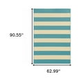 thumbnail image 5 of HomeRoots 507345 5 x 8 ft. Blue Geometric Stain Resistant Indoor & Outdoor Rectangle Area Rug, 5 of 5