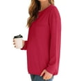 thumbnail image 6 of Fantaslook Crewneck Sweatshirts for Women Casual Long Sleeve Shirts Tunic Tops Pullover with Pocket, 6 of 9