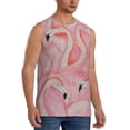 thumbnail image 2 of Bixox Men's Flamingos Printed Shirt Sleeveless Fitness Tank Top-Large, 2 of 5