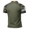 thumbnail image 3 of GrmtClth Mens 1776 2026 Usa Camo Raglan Polo Shirt Patriotic American Flag Print Vacation Top Collared Fashion Short Sleeve Button Golf Polo Dark Green S, 3 of 5