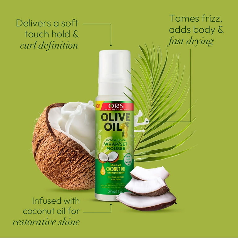 ORS Olive Oil Hold & Shine Wrap Set Mousse (7oz) ORS Olive Oil Hold & Shine Wrap Set Mousse (7oz)