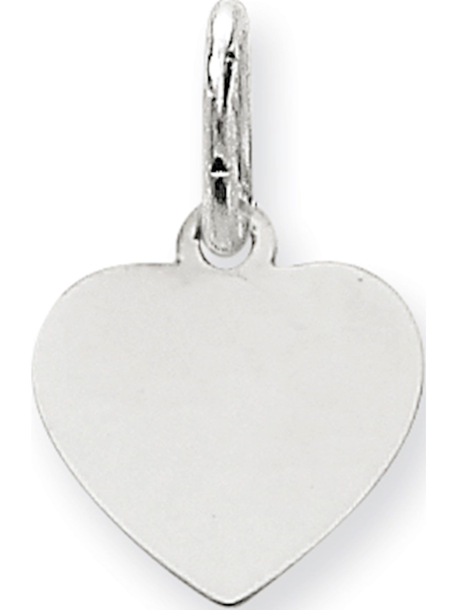 14k White Gold Solid Polished Engravable Plain .013 Gauge Engraveable Heart Charm