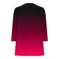 thumbnail image 4 of ShomPort 3/4 Sleeve Tunic Tops for Woman Fashion Gradient Print V Neck Zipper T-Shirts to Wear with Leggings, 4 of 5