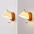 thumbnail image 5 of Modern Fabric Wall Lamp Wood Wall Sconce Elegant Headboard Light, Bedroom Bedside Wall Mount Lighting Fixture, Bedroom Bedside Living Room Hallway E27 Wall Sconces, 5 of 6
