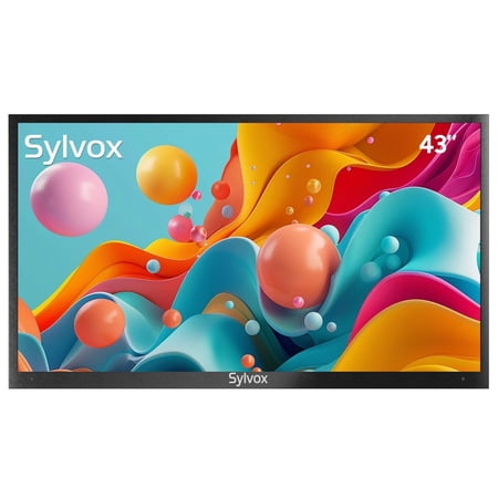 SYLVOX Outdoor TV, 43" Full Sun Outdoor Smart TV, 2000nits 4K UHD High Brightness, IP55 Waterproof Outside Television Built-in APP, Support WiFi Bluetooth(Pool Series)