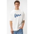 thumbnail image 1 of Men's Trendy Wave Print Graphic Tee - Casual T-Shirt with White Logo, Machine Washable, Summer Streetwear, 1 of 8