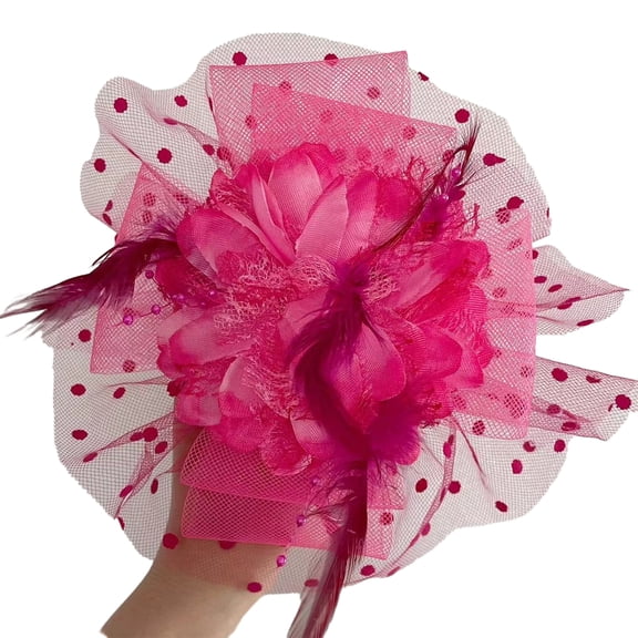 Elegant Wedding Fascinators Headband with Flower Pillbox Hat for Makeup Party for Wedding Party
