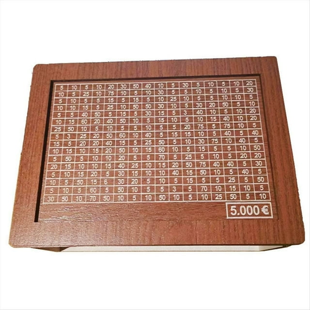 Caja para Ahorro de Dinero, Efectivo de Madera para Niños y Adultos, Hucha Reutilizable con Cuenta Regresiva y Objetivo de Dinero, Challenge 5000