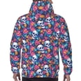 thumbnail image 7 of Goofa Skull Daisy for Men's Hooded Sweatshirt - Lightweight Pullover Hoodie with Kangaroo Pocket, Perfect for Everyday Wear-Medium, 7 of 7