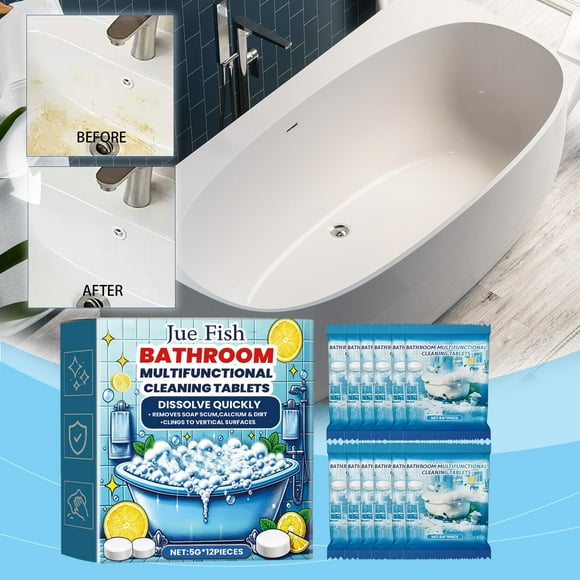 Effervescent Tablets Household Bathroom Cleaners - Toilet Deodorizer, Bathroom Odor Eliminator, Toilet Freshener, Flushable Air Freshener Toilet Tablets, 12 Count