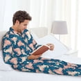 thumbnail image 4 of Wukai Cute Salamander Men's Long-Sleeve Pajama Set - Comfortable Sleepwear with Button-Down Shirt and Pants-XX-Large, 4 of 6