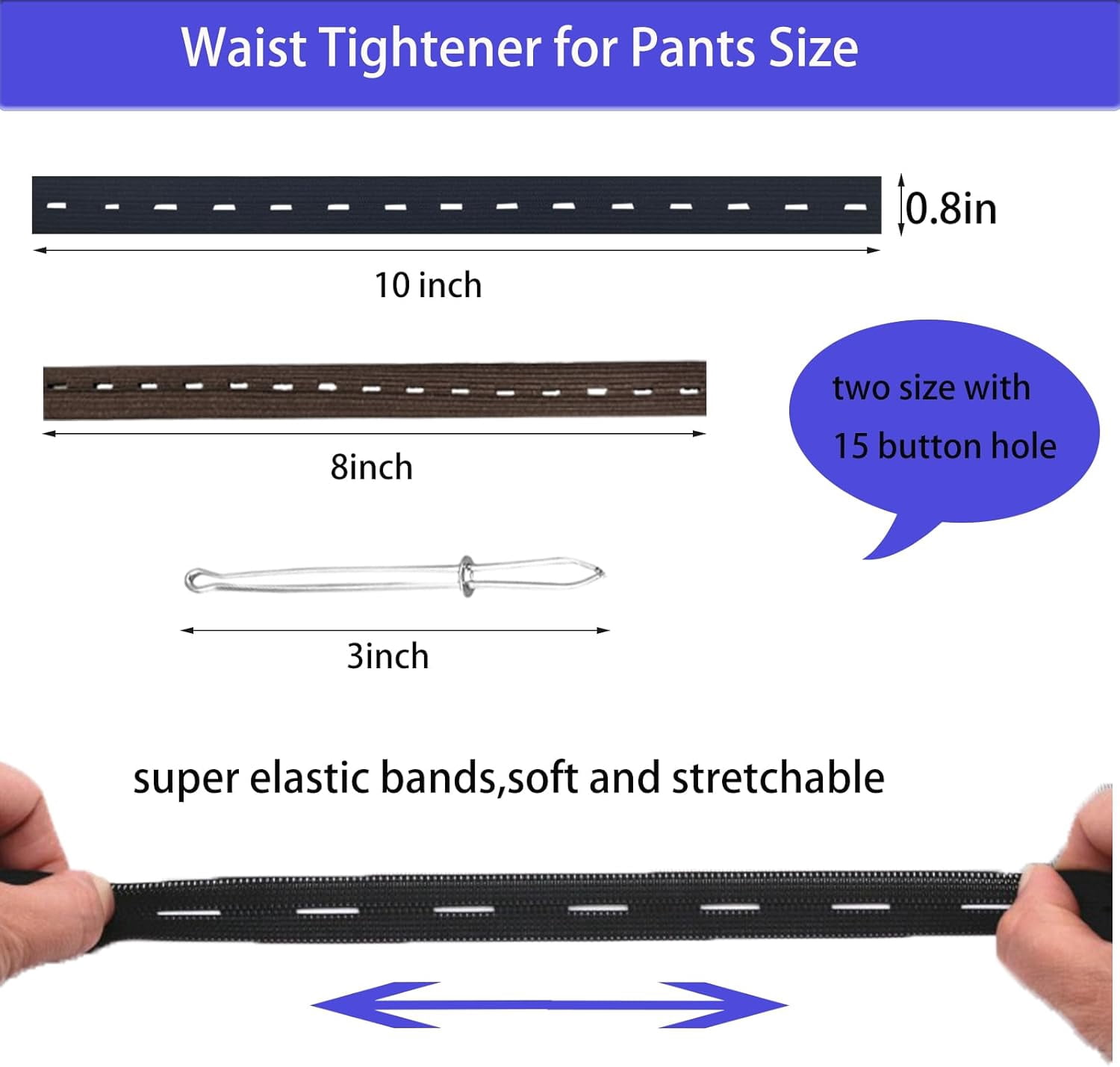 12 Pcs Waist Tightener for Pants Women Loose Jeans Adjustable Elastic Jeans Button Tightener for Waist Tightener,Button Holes Pants Waist Extender Elastic Waist Extenders for Pants Women Men Kids