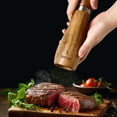 thumbnail image 2 of Hecef 2-Piece Acacia Wood Salt and Pepper Mill Set with Adjustable Ceramic Grinders, 8.5 inch, 2 of 9