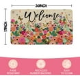 thumbnail image 3 of Spring Summer Door Mat,Watercolor Floral Leaf Indoor Outdoor Non-Slip Doormat,Entryway Front Porch Farmhouse Spring Welcome Door Mat Colorful for Entrance Decor,30" x 17", 3 of 6