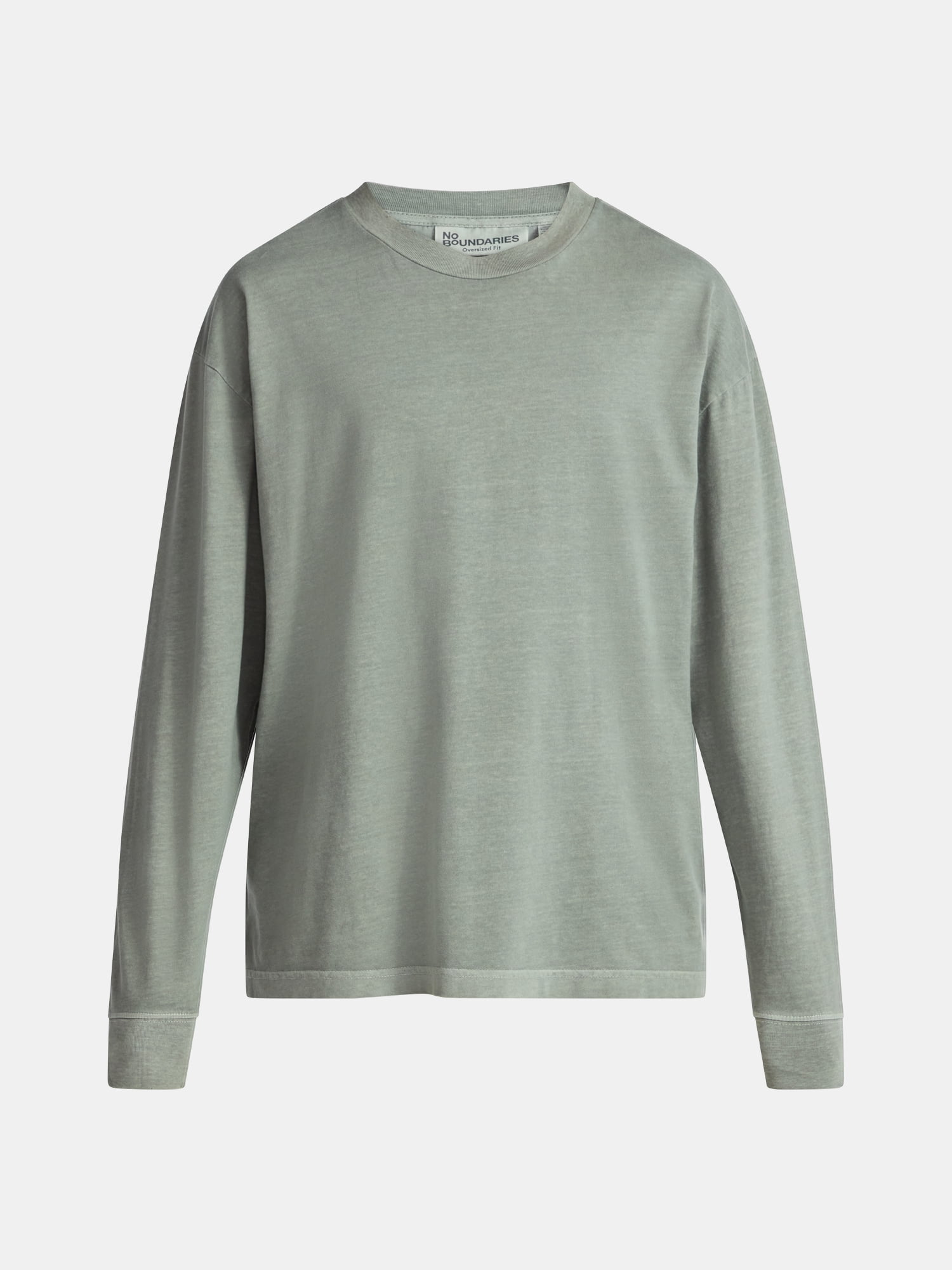 No Boundaries Cotton Oversized Tee with Long Sleeves, Men's & Big Men's