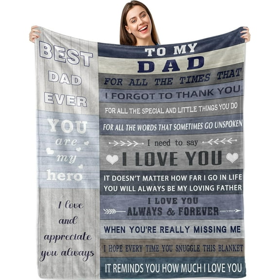 LHSHID Gifts for Dad Blanket Dad Birthday Gift Dad Gifts from Daughter Son Happy Birthday Gifts for Dad Best Dad Ever Gifts Father Gifts Best Dad Gift Ideas to My Dad Throw Blanket 30"x40"
