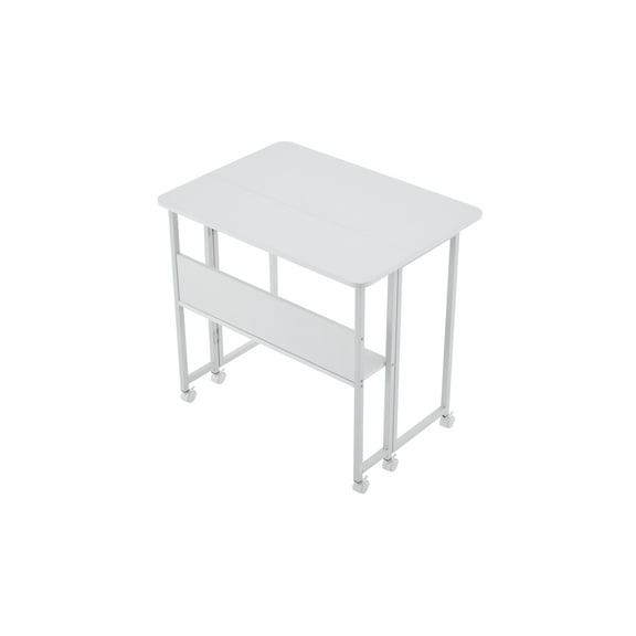 31 Inch White Foldable Computer Desk for Small Spaces
