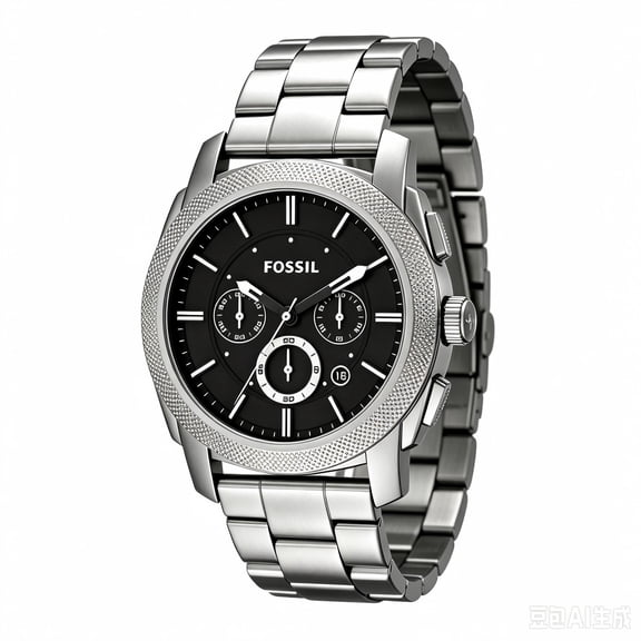 Fossil FS4776 Machine Chronograph Black Dial Stainless Steel Men's Watch