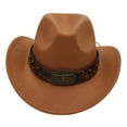 thumbnail image 7 of MIASHUI Unisex Tibetan Style Cowboy Hat with Wide Brim, Sun Protection Hat for Grassland Riding and Dance, Ethnic Mongolian Hat for Men and Women Khaki, 7 of 7