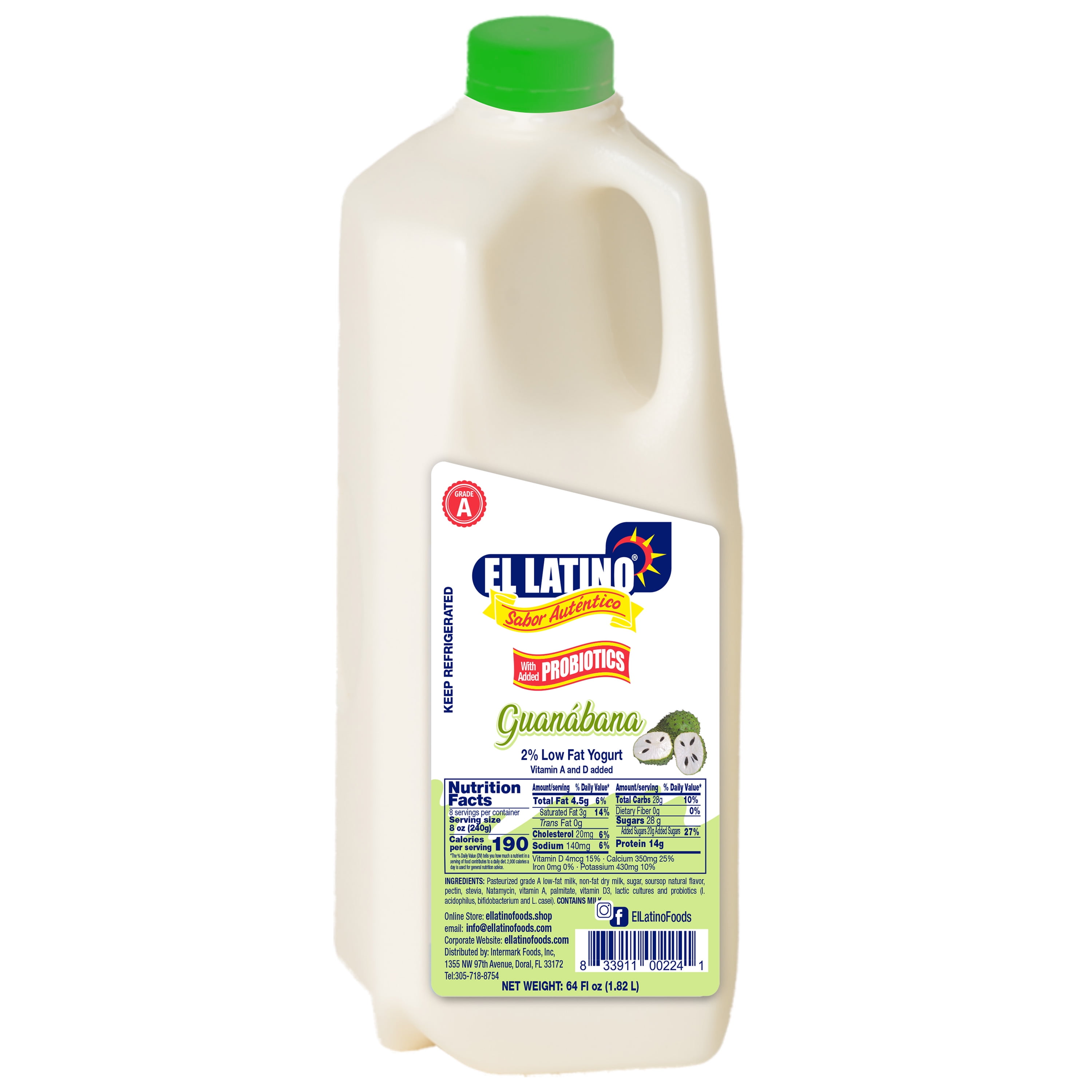 El Latino yogurt Drink, Soursop, 64oz