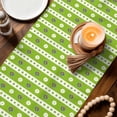 thumbnail image 4 of Table Runner - 72 Inch Long, Saint Patrick's Day Kitchen Dining Table Runner Dresser Scarves, Green Colorful Clovers Leaves Stripes Farmhouse Decor for Coffee Tables Wedding Party Banquet, 4 of 8
