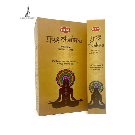 HEM Yog Chakra Masala Incense Sticks | Box of 12 Packs - 15 Grams Each