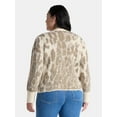 thumbnail image 2 of Terra & Sky Women's Plus Animal Print Cardigan Sweater, Lightweight, Sizes 0X-5X, 2 of 5