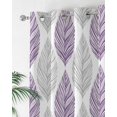 thumbnail image 2 of Grey and Thermal Insulated Blackout Curtains for Bedroom 96 Length Purple Olive Leaf Texture Watercolor Room Darkening Curtain 1 Panel Grommet Window Curtain Drape for Living Room Nursery Room, 2 of 7