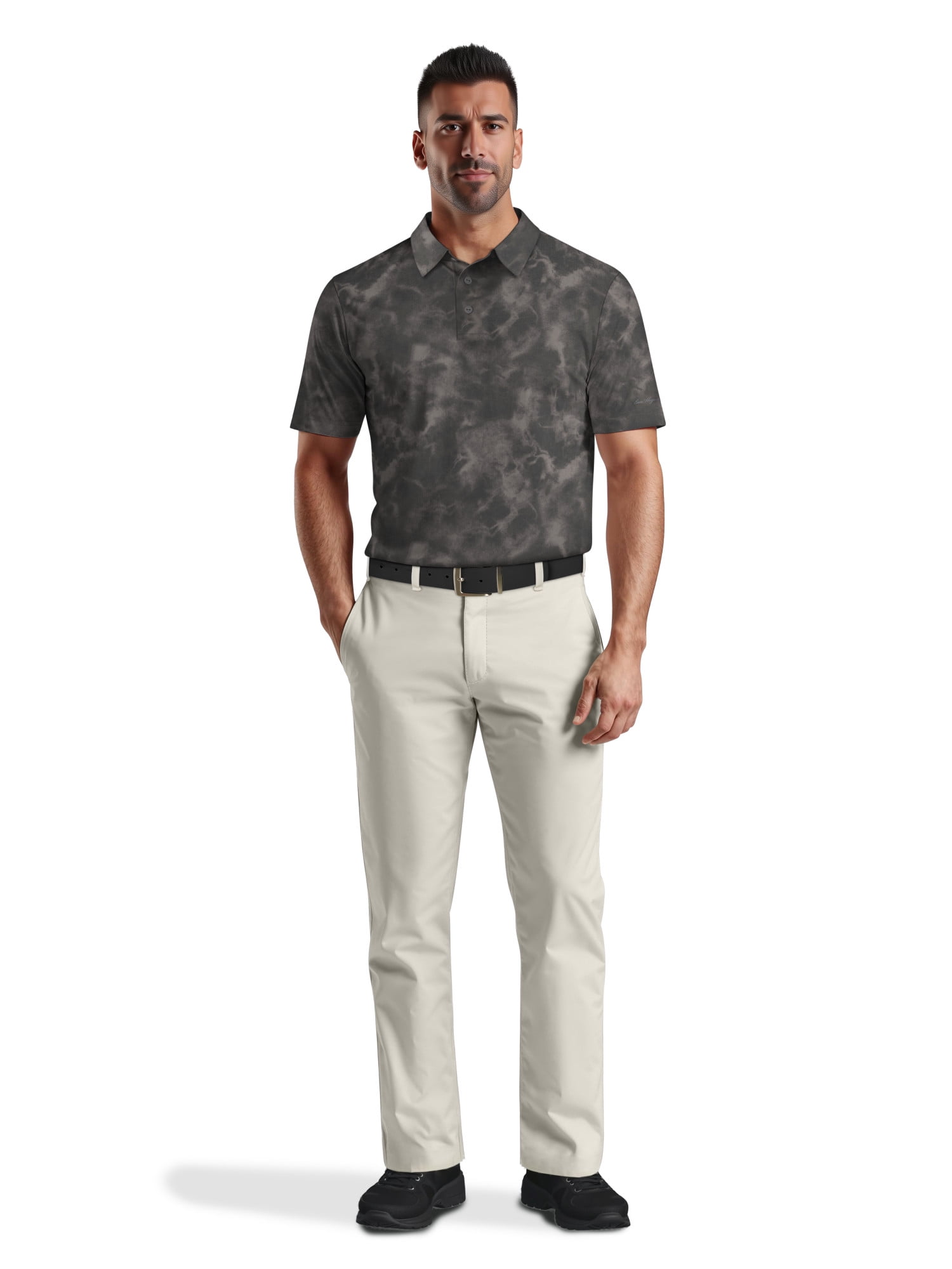 Ben Hogan Men's & Big Men's Performance Watercolor Camo Short Sleeve Golf Polo Shirt, Sizes S-5XL