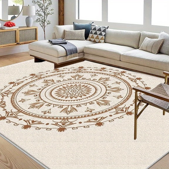 5.3'x7.5' thin entryway rug western living room rug royal area rug rug for home office rug pad non slip
