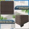 thumbnail image 4 of Junkai 6 Piece Rattan Fade Resistant Outdoor Conversation Sets with Sofa and Coffee Table, Brown/Gray, 4 of 7