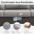 thumbnail image 6 of Bellefurn Outdoor 3 Seats Patio Sofa,All-Weather Wicker Deep Seat Outdoor Couch with Removable Cushions for Porch, Backyard, Balcony, Deck, 6 of 7