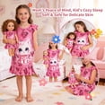 thumbnail image 4 of Girls Princess Nightgown Set with Matching Doll Pajamas | Flutter Sleeve Sleep Dress Cartoon Cat for Kids 3-10Y | Cute Birthday Gift & Daily Wear, 4 of 6