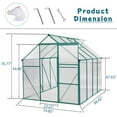 thumbnail image 2 of Aurlrtil 8'x6' Polycarbonate Greenhouse, Large Aluminum Walk-in Green House with Adjustable Roof, Green, 2 of 8
