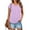Purple, variant on Ladies Short Sleeve V Neck Shirt Solid Color Tshirts Soft Summer Tops Ruched Top Casual Tees for Everyday Outfits Cheap Items
