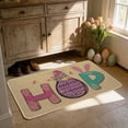 thumbnail image 4 of Meggemo Easter Theme Area Rug Bunny Egg Pattern Linen Absorbent Doormat Entryway Living Room Bedroom Non Slip Washable Home Decor Holiday Festive Accent, 4 of 6