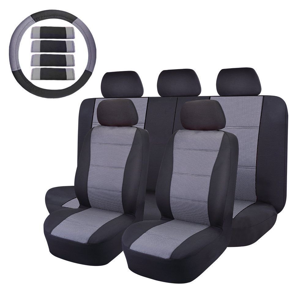 14PC Cloth Bucket Seat Cover Set Universal fit for Car/Truck/Van/SUV