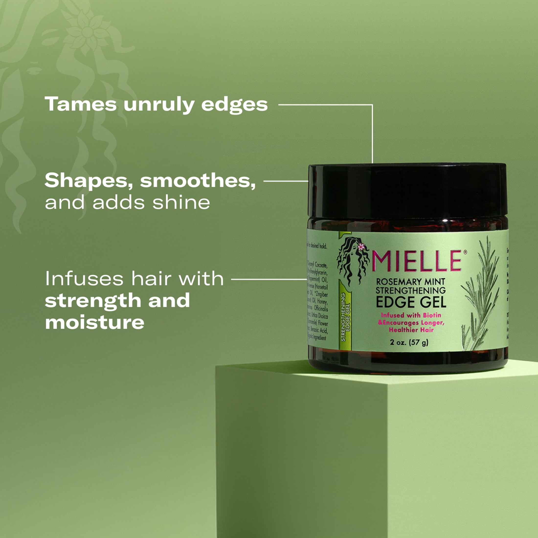 (3 pack) Mielle Rosemary Mint Strengthening Edge Hair Gel - 2 oz